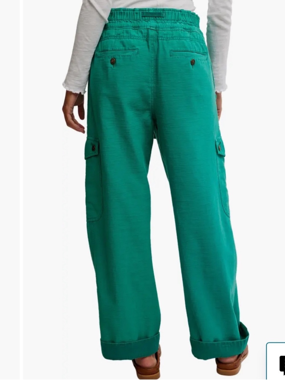NEW Free People We The Free Park Ave Pull-On Utility Pants. Golf Green. Size M. - Picture 5 of 12